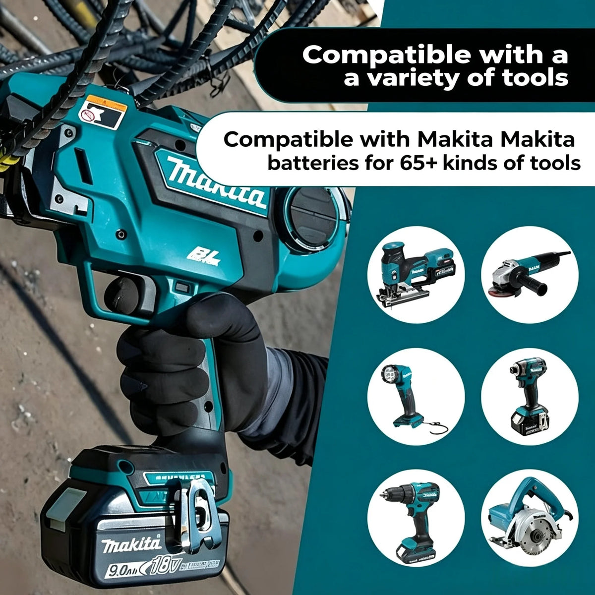 Original Makita 18V 9.0Ah Battery + DC18RC Fast Charger Kit, Replacement for BL1890B BL1860B LXT Power Tools.