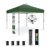 Canopy Tent Pop Up 10x10 ft, One Person Push Set Up Tent, Outdoor Canopies Shelter Heavy Duty Straight Legs, Customized