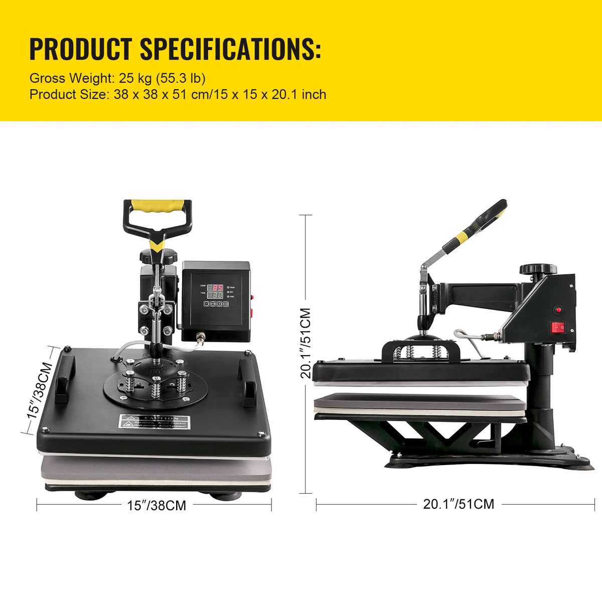 SucceBuy 5 6 8 in 1 Heat Press Machine T shirt Heat Transfer Printer Muntifunctional Sublimation Mug/Latte Mug/Hat/Plate/Bottle