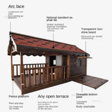 Balcony Solid Wood Dog Houses Outdoor Courtyard Dogs Kennels Breathable Garden Pet Villa Patio Puppy Nest Pet Supplies