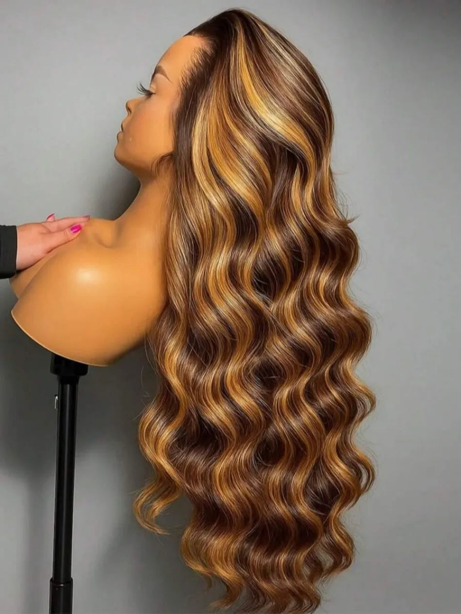 13X6 Hd Lace Frontal Wig Highlight Ombre Wig Human Hair 427 Body Wave Original Brazilian Wigs P1B30 Lace Front Wigs 250 Density