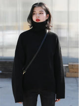 CHIC VEN Women's Sweater Autumn Winter New Turtleneck Knit Pullover Loose Clothes for Women Warm Solid Basic Female Tops 2026