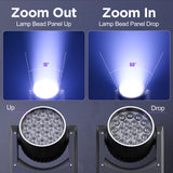 U'King 2Pcs 220W Beam Wash Zoom Moving Head Lights With Light Strip19X15W RGBW LED Stage Light DMX512 DJ Light For KTV Bar Party