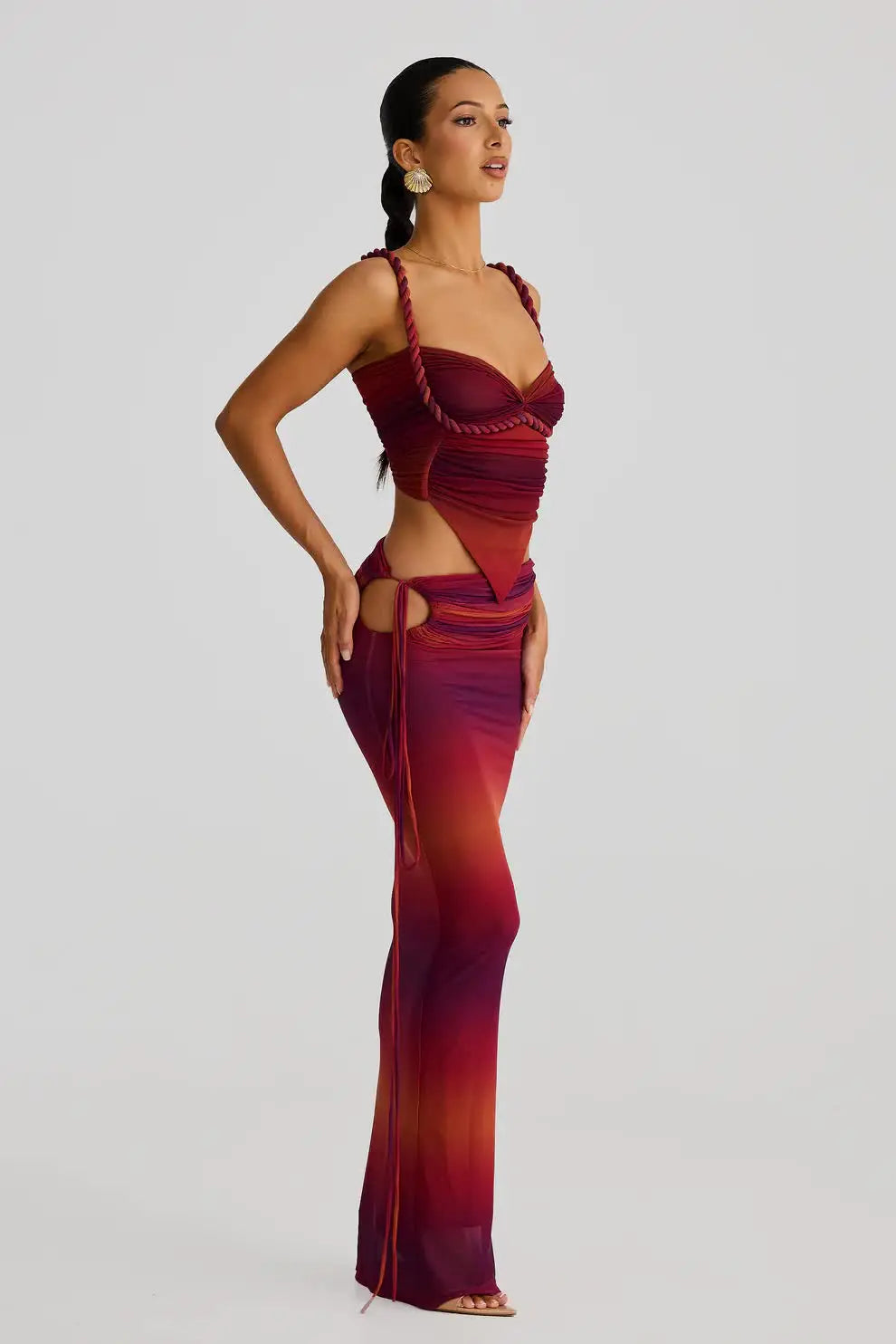 High-quality 3 Pieces Bikinis 2025 New Sets Sexy Push Up Backless Women's Swimsuit Gradient Cover-ups High-end Niche Beach Wear