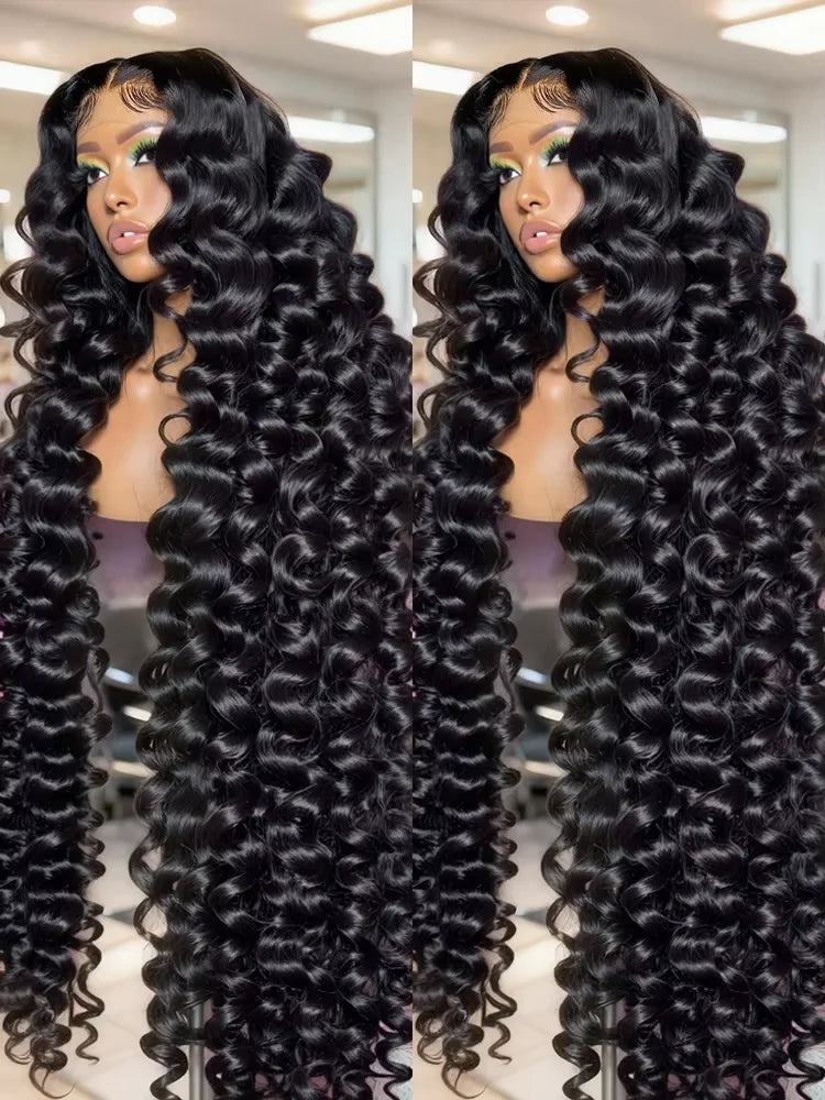 250 Density Loose Wave 13x6 HD Lace Front Human Hair Wig Brazilian 30 40 Inch Curly Wigs Deep Wave 13x4 Lace Frontal Wig