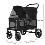 40KG Large Pet Strollers Cats Dogs Wheel Folding Dogcart Luxury Outdoor Transport Dog Strollers Pet Carrier Trolley Supplies