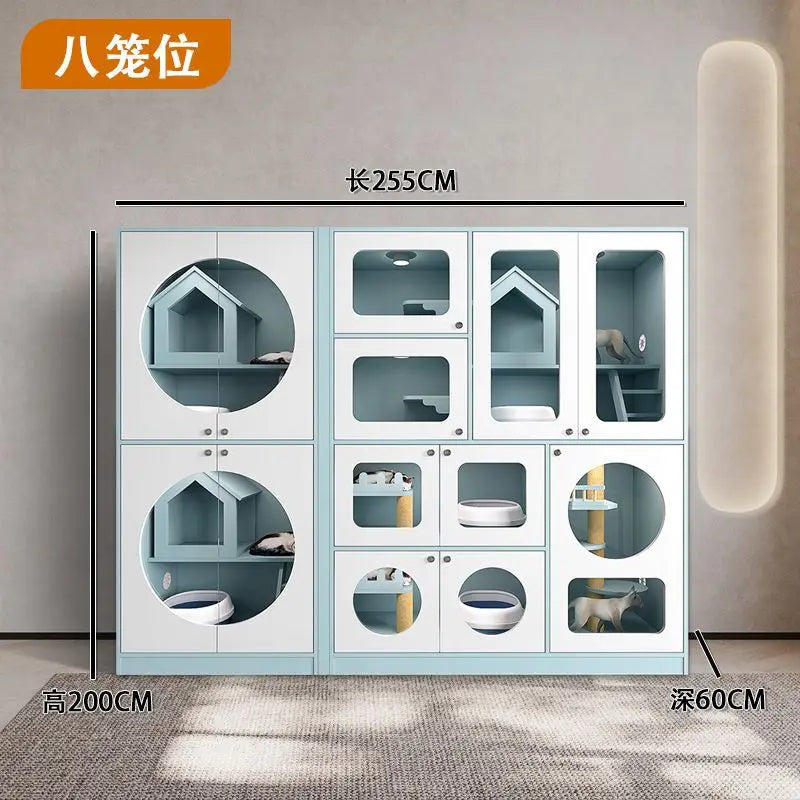 Cat villa cat house household solid wood interior cabinet house free space cat climbing frame integrated cage