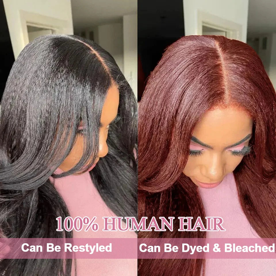 300 Density Kinky Straight 360 Full Lace Front Wigs Human Hair 30 40 Inches Brazilian 13x6 HD Lace Frontal Wig Preplucked