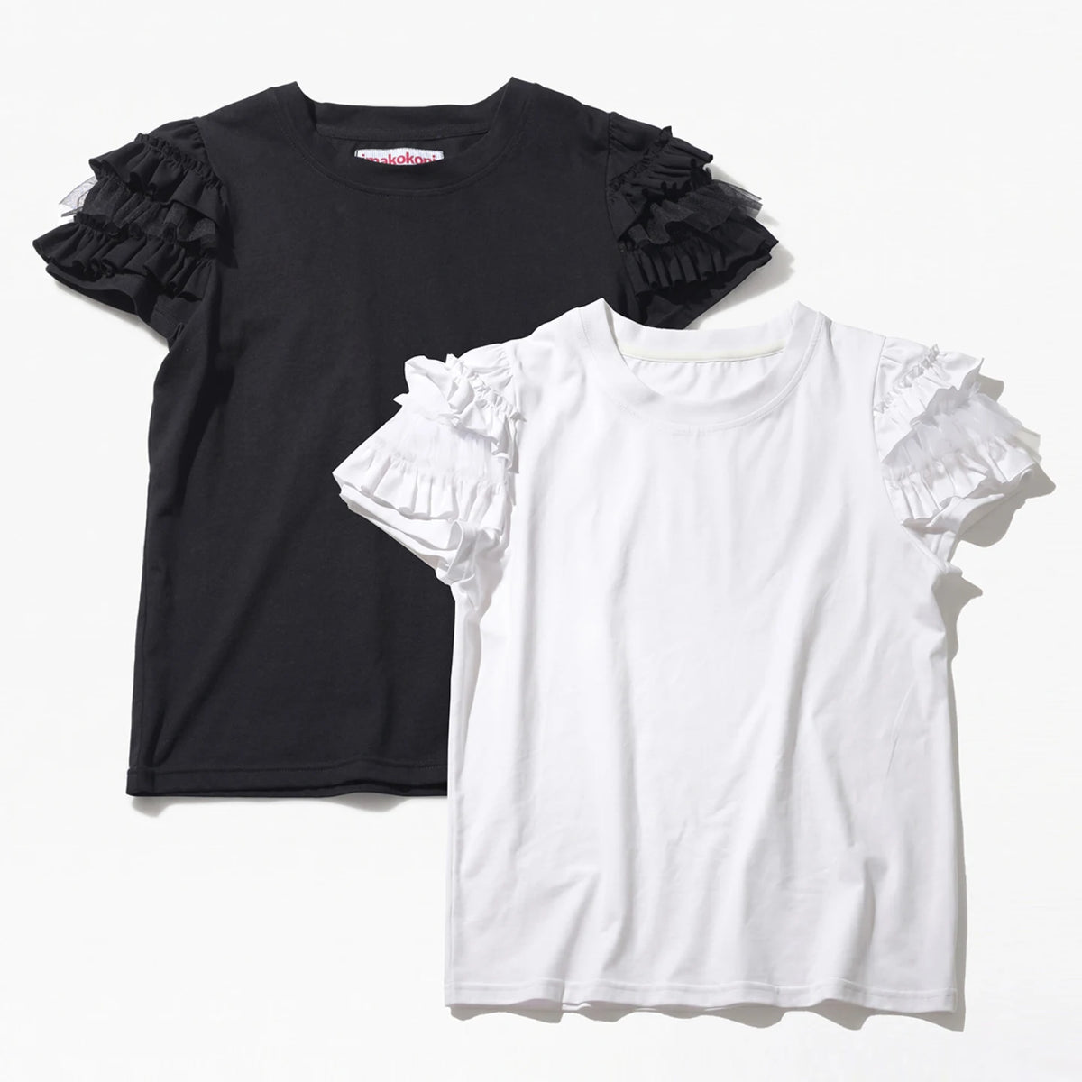 IMAKOKONI Female clothing women's t‑shirts for woman Round Neck Short Ruffled Sleeve Loose Fit Casual Solid Color Ladies Tee Top