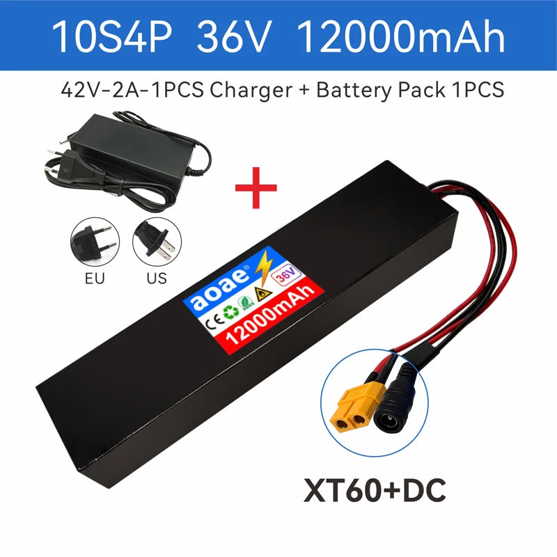 36V Lithium Battery Pack 10S4P 12Ah 14Ah 18650 Grade-A Cells 500W-1000W Built-in BMS for Kugoo M2 M2 Pro M2+ Electric Scooter
