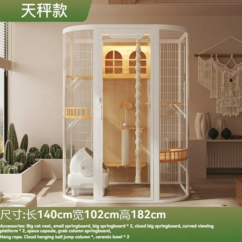 Wholesale Supplier OEM Multi Level Cat Condo Tower for Apartments Space Saving Wooden Pet Furniture Climbing Tree