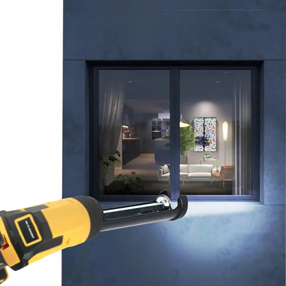 DeWalt Cordless Electric Caulking Gun 20V 6-Speed for Doors Windows Glass Sealant Adhesive Glue Gun with LED Light Tool