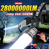 2025 New Super Powerful Headlamp 800W LED IR Sensor Headlight Rechargeable Head Flashlight 5000 Meter Head Lamp Fishing Lantern