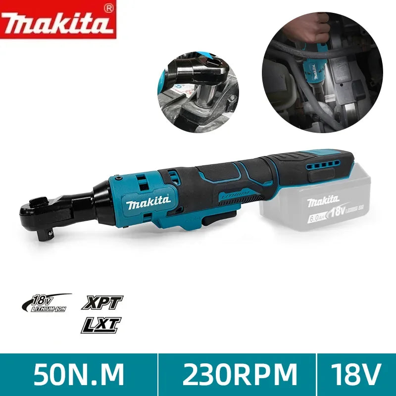 Makita DWR180Z 18V LXT Cordless Ratchet Wrench 6.35mm Drive 800RPM 47.5 N·m Angle Wrench Socket Wrench Power Tools