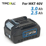 TPCELL 2.5/3AH For MKT 40V TABLESS Battery Li-ion Replacement for BL4025 BL4040,for MKT XGT Tools