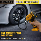 Dewalt Air Compressor Automatic with Digital Pressure Gauge for Car Tire Inflator Cordless Rechargeable Handheld Electric Pump