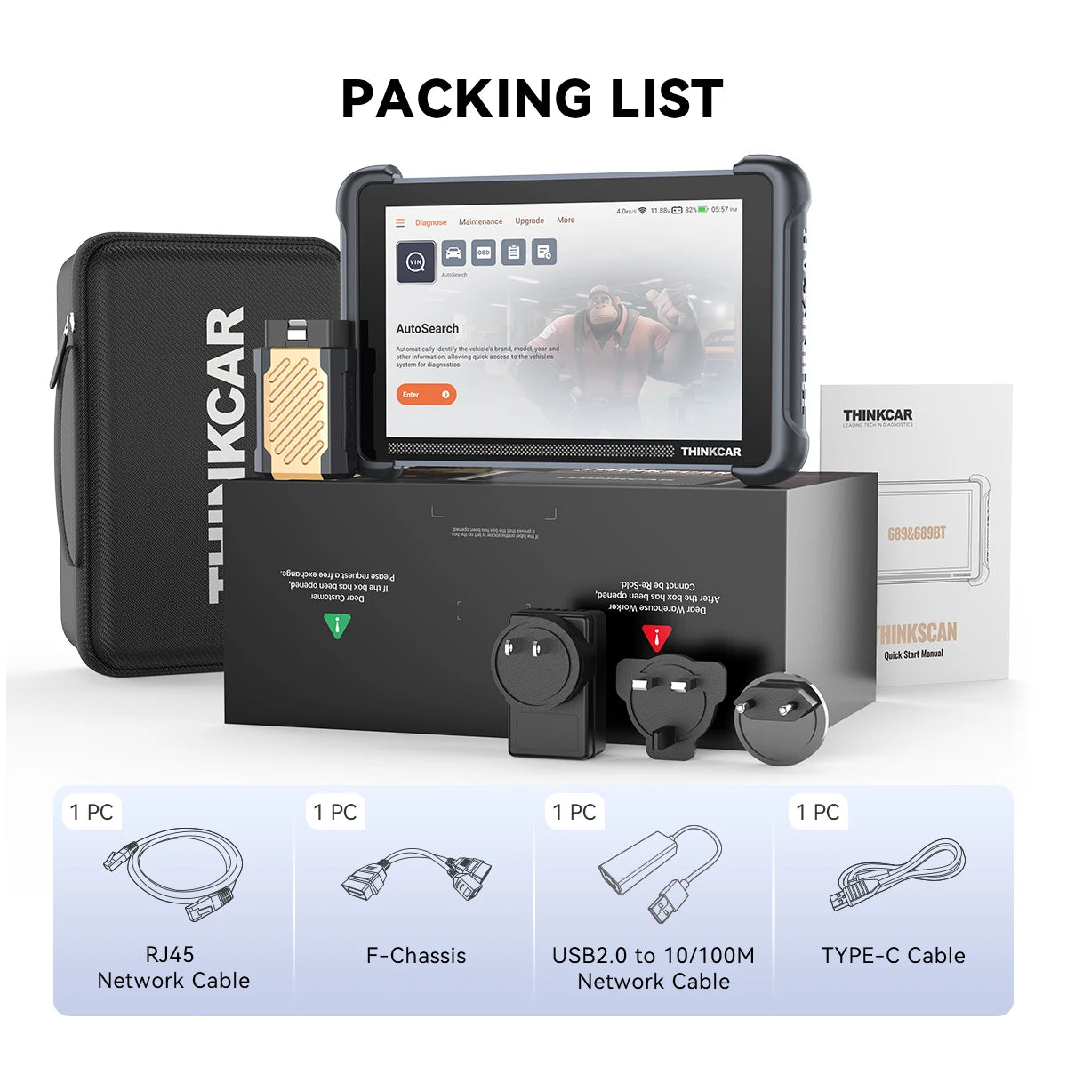THINKCAR THINKSCAN 689BT Key Programming Bi-directional Automotive Diagnostic Tool ECU Coding CANFD DOIP 34 Resets Obd2 Scanner