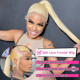 Bone Straight 360 Full Lace Wig Human Hair Brazilian 613 Honey Blonde