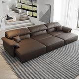 Linlamlim Electric Sofa Convertible for Cinema Living Room | Genuine Leather Electric Multifunction Sofa Bed | Folding Sofa Beds