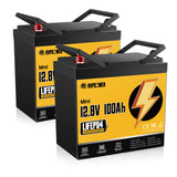 RVPOZWER 1/2PACK Mini LiFePO4 Lithium Iron Phosphate Battery, Built‑in 100A BMS Protection,Deep‑Cycle,Long‑Lifespan,Compact & Portable Energy Storage Battery for RV,Boat,Yacht,Travel Trailer,Camper Van,Home Emergency Backup Power,12.8V 100Ah