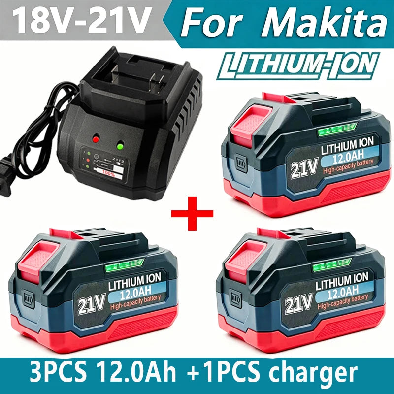 21V 6/9/12AH For Makita 18V Battery Power Tools Li-ion Replacement LXT BL1850 BL1860 DDF487 for 18V Screwdriver with BMS