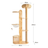 Nordic High-End Cat Tree with Capsule Space Saving Large Cat Scratcher Solid Wood Furniture & Scratchers casitas para gatos FYCT