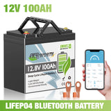 TCBWORTH 12V 100Ah LiFePO4 Lithium Battery with 100A BMS,Low-Temp Protection,7000+ Cycles for Trolling Motors,RV,Solar System