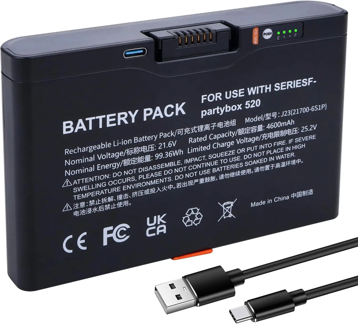 Speaker Battery For JBL PartyBox 520 PartyBox 720 Battery JBL Boombo X4 Battery FG2CELL21700(Type-C Port)