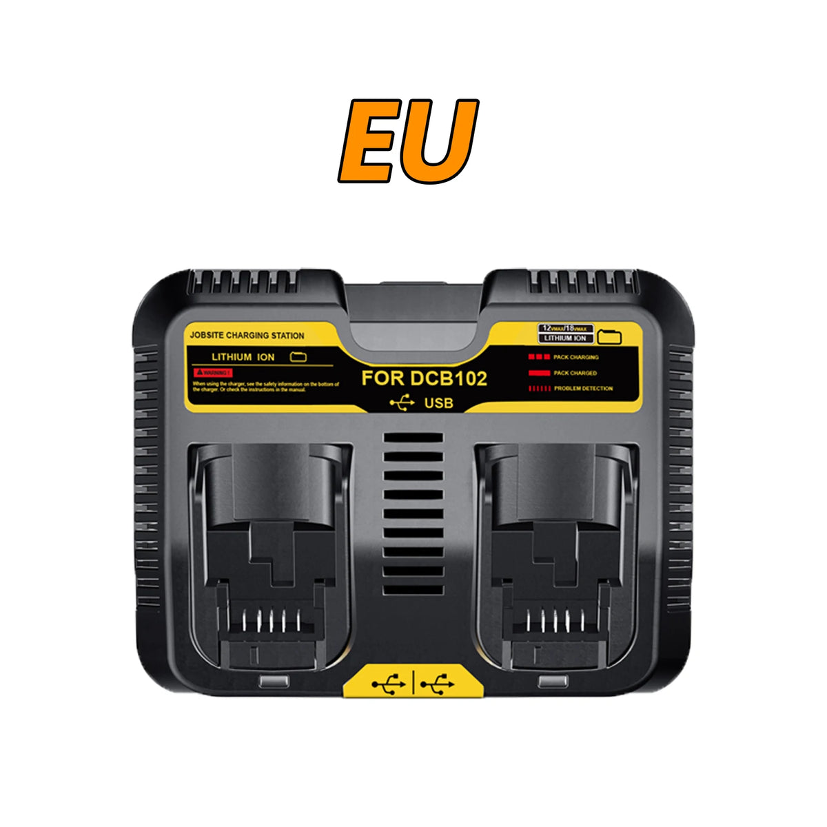 For Dewalt DCB609 Battery Dual Charger 4A For DCB200 DCB104 DCB107 DCB112 DCB115 DCB120 Rechargeable Battery Charger