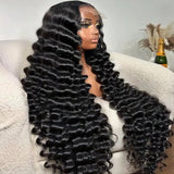 13x4 13x6 HD Transparent Lace Deep Wave Frontal Wig 40-42Inch