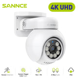 SANNCE 4K POE Camera with Microphone/Audio Night Vision Waterproof Security Video IP Camara Onvif 2.8mm Security CCTV Camera