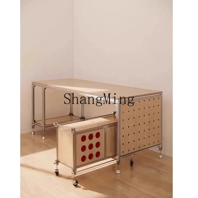 SM new home new wood computer desk workbench desk aluminum profile rectangular table