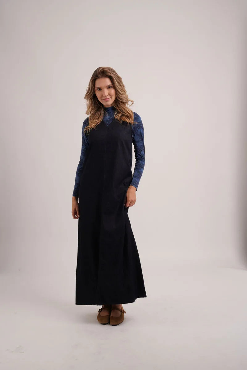 AS AW26 Denim V-Neck sleeveless denim maxi dress woman clothes