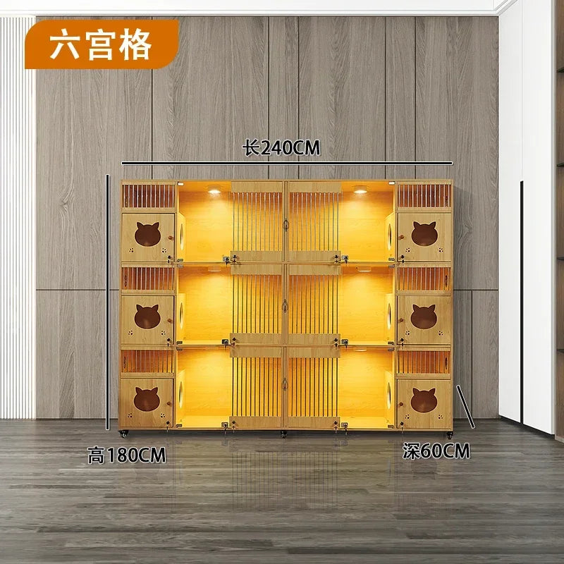 Cat cage villa solid wood household  display cabinet custom  cabinet  house pet store foster breeding three-layer  h