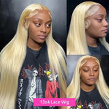 Straight Human Hair Wigs 613 Blonde 13X6 Hd Lace Frontal Wig 220 Density