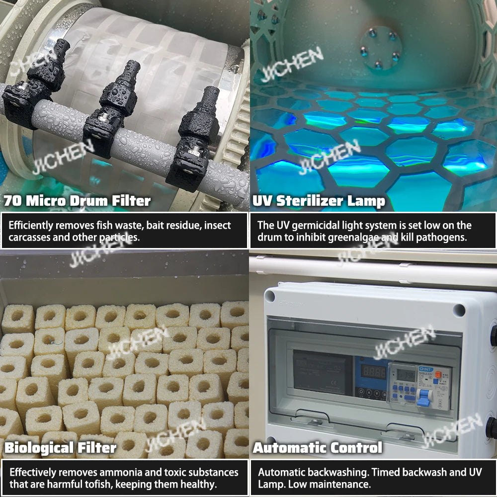 Home Garden 5 t/h Koi Pond Filter UV Biobacteria Combined Drum Pond Filter