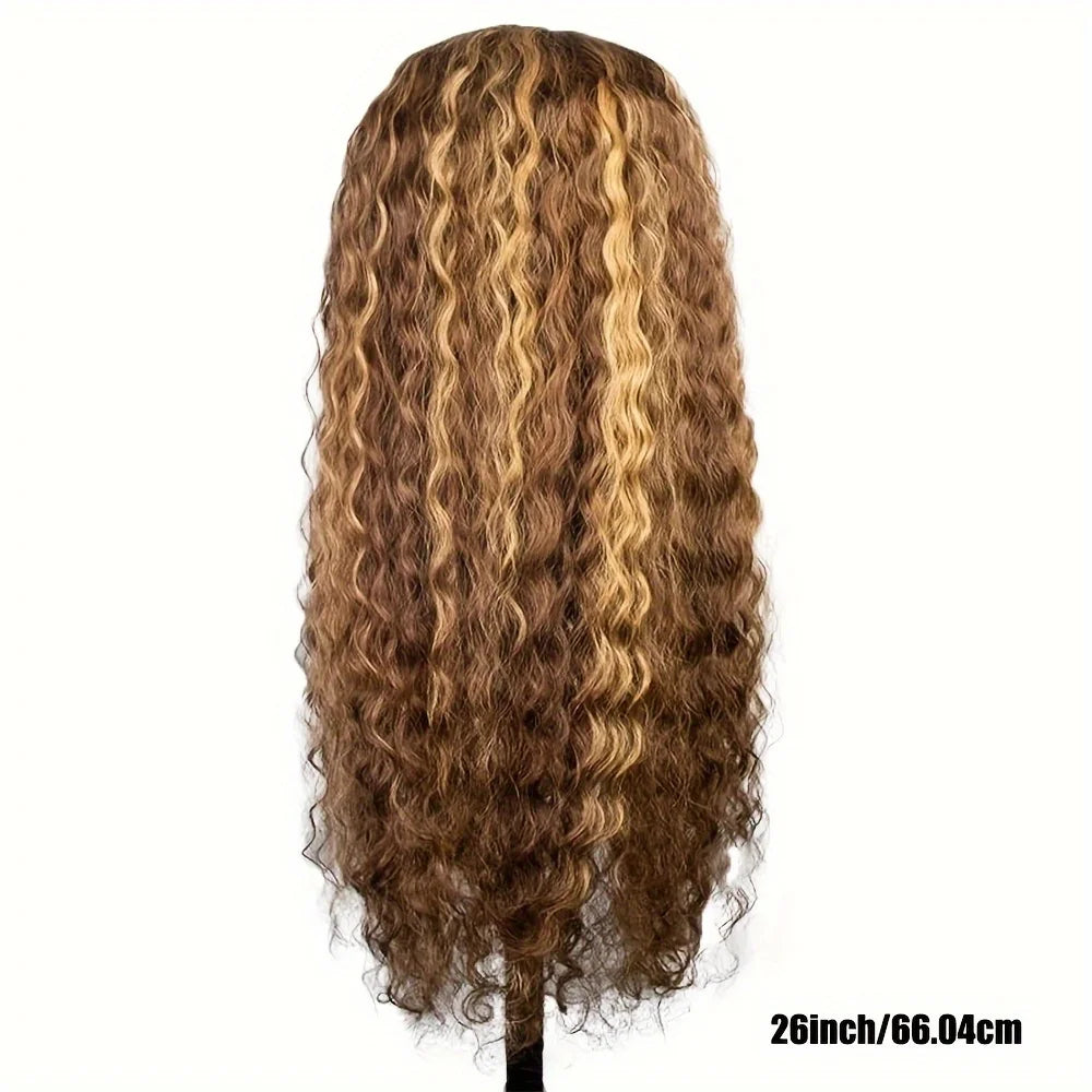 Highlight 5x5 Lace Front Wigs Human Hair 4/27 Ombre Deep Wave HD Transparent Lace Front Wigs 200% Density with Baby Hair