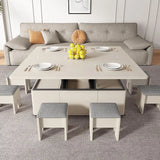Multifunctional coffee table folding lifting dining table household small apartment dining table living room simple storage tabl