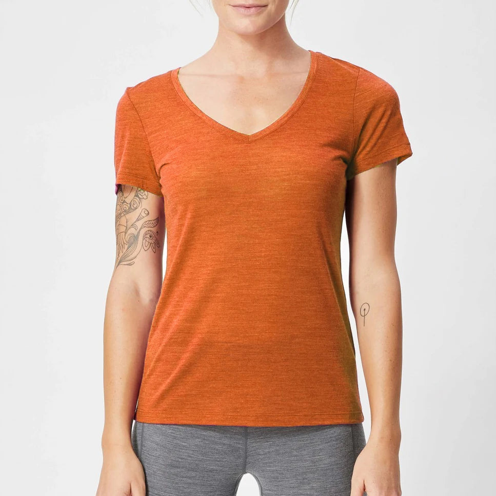 Women's 16.5Micro merino wool T shirt short sleeve V neck 100% merino wool base layer tops sports clothing Quick dry
