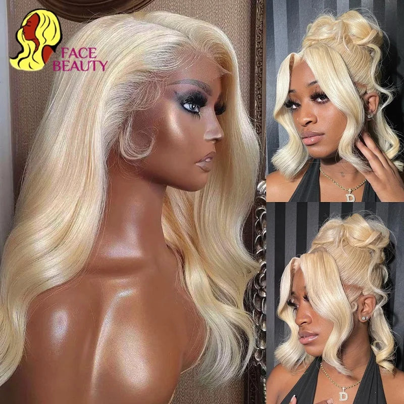 360 Invisible Drawstring 613 Blonde 13x4 13x6 Body Wave Lace Front Wig Preplucked Brazilian Lace Front Human Hair Wig 30 40 Inch