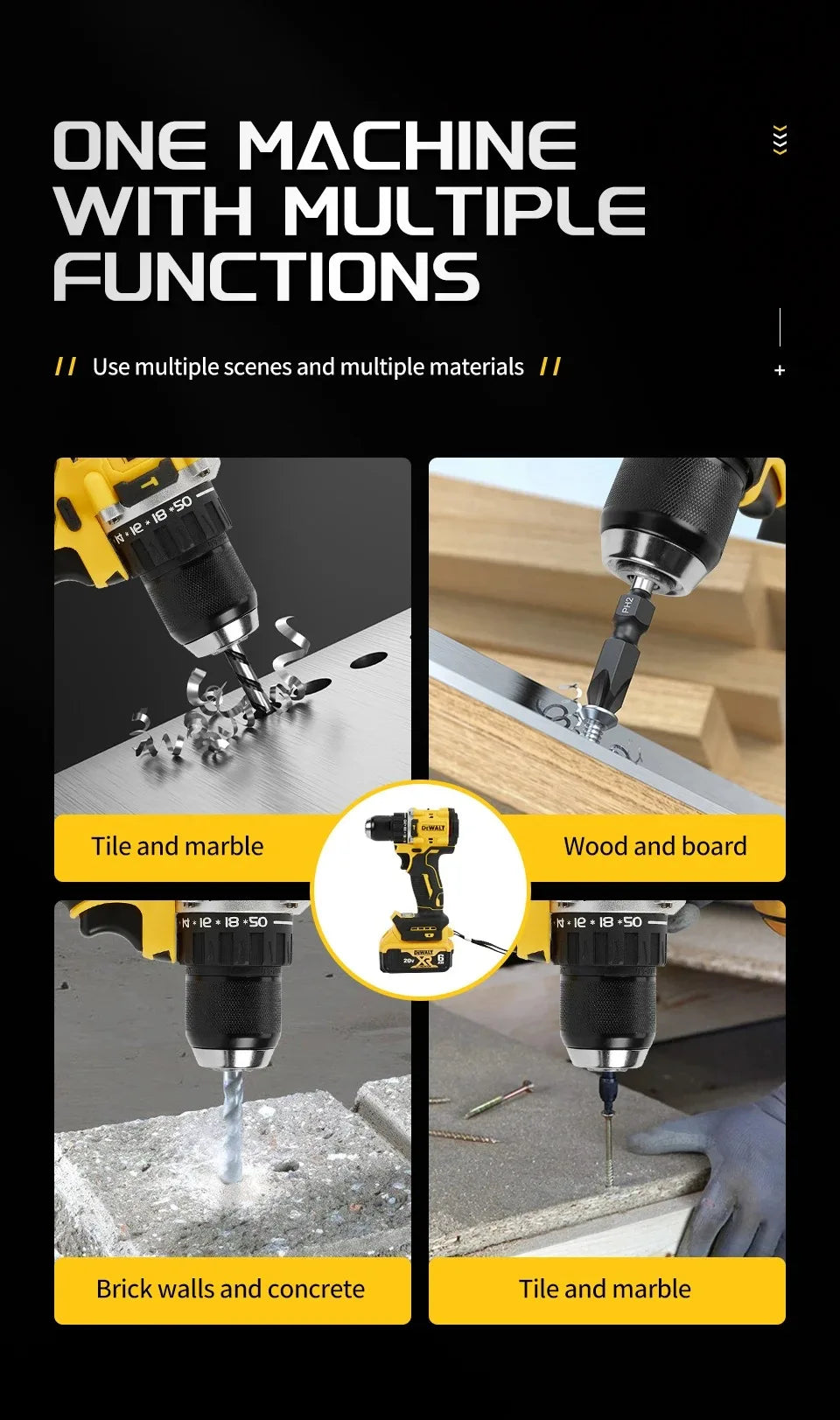 DEWALT 20V MAX Brushless Compact Hand Drill Impact Drill Rechargeable Lithium Battery Electric Screwdriver DCD805