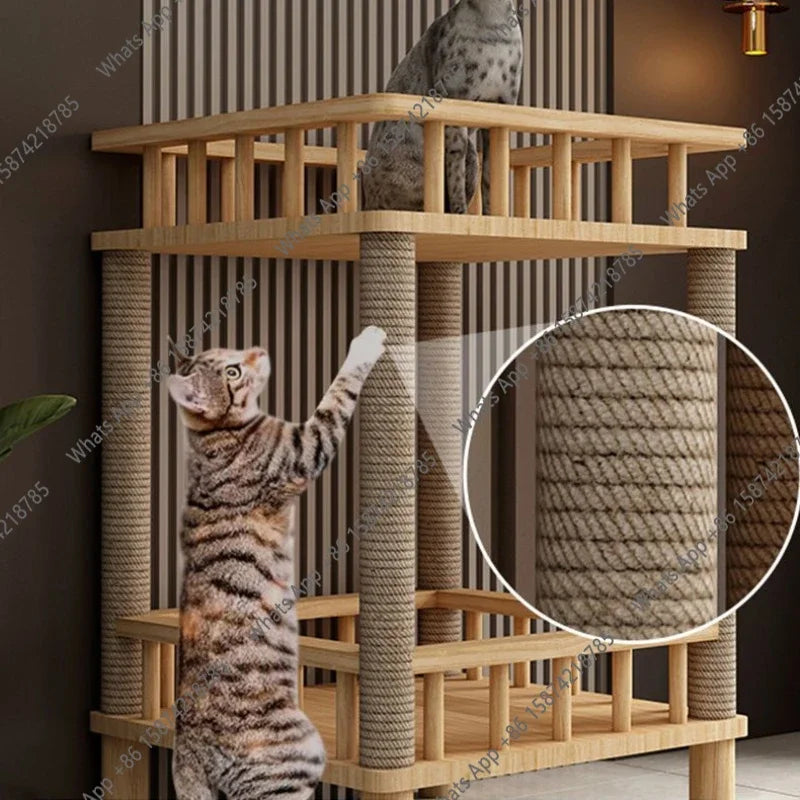 I L Solid Wood Cat Nest Cat Climbing Frame Space Capsule Cat Villa Nest Shelf Pet Toy Scratchers Products Furniture Accessories