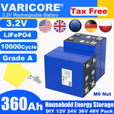 Grade A 3.2V 360AH 340Ah Battery LiFePO4 Lithium Iron Phospha for 12V 24V 4S E-scooter RV Solar Energy Storage System Duty-free