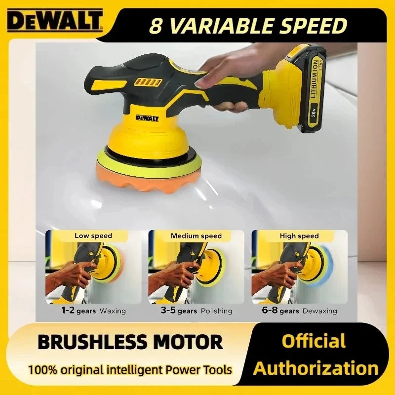 DeWALT 8 Gears Adjustable Cordless Car Polisher Electric Auto Waxing Sanding Sealing Glaze Tool For Dewalt 20V Battery