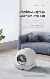 Large Automatic Cat Litter Box, Enclosed Self-Cleaning Electric Cat Toilet with Odor Control for Multiple Cats,Cat litter box