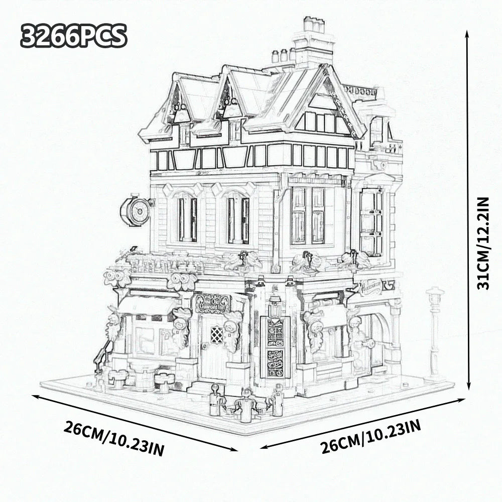 Creative Expert Brick Bank Street View Building Blocks Tudor Corner Assembly Downtown Diner Assembly Square Model Sets Toys Gift For Adults Room Decor 10251