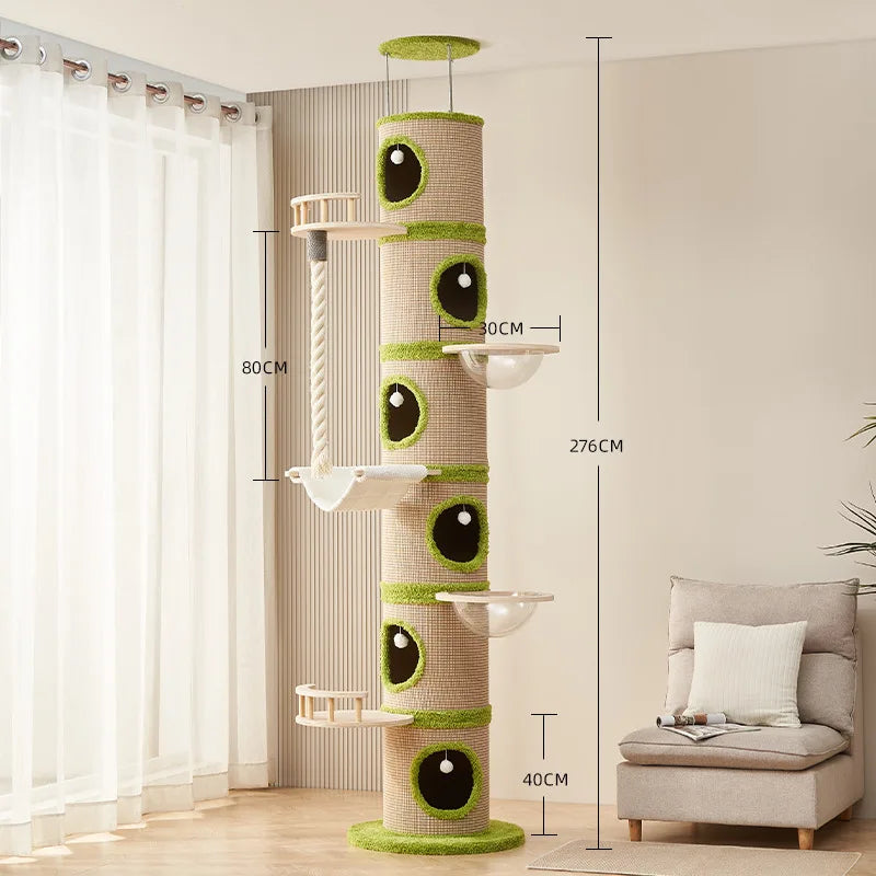 YFY  Integrated Space Capsule Non-Solid Wood Pillar Sisal Toy Cat Supplies Cat Climbing Frame