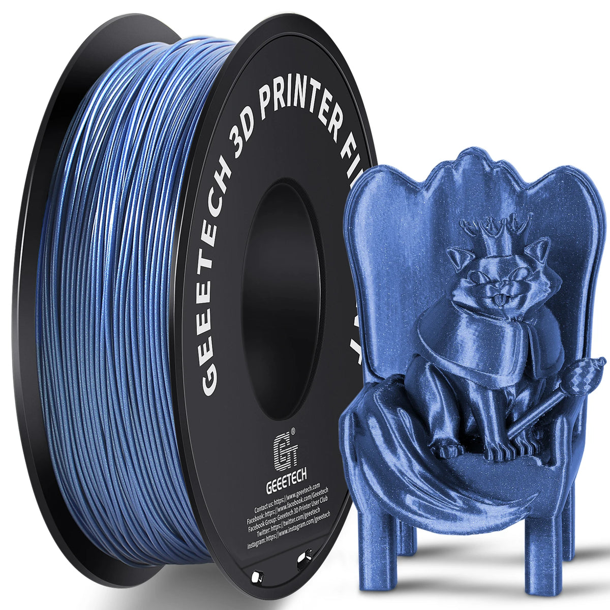 Geeetech Sparkly PLA Filament 1kg 1.75mm 3D Printer Plastic Material, Accuracy 0.03mm, multiple colour, Fit Most FDM Printer