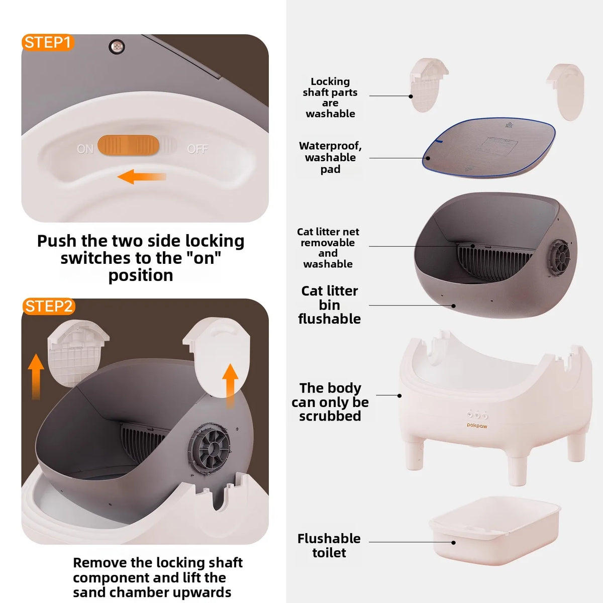 Intelligent automatic cat litter box-large capacity, open-style cat toilet, automatic cleaning and removal machine,cat supplies