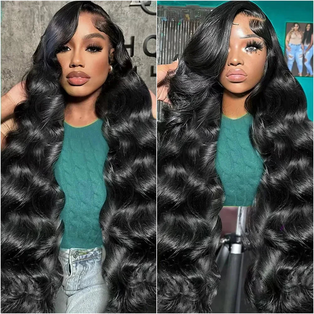 Body Wave 13x6 HD Lace Front Human Hair Wig 200% Density 360 Full Transparent Lace Frontal Brazilian Wigs Preplucked For Women